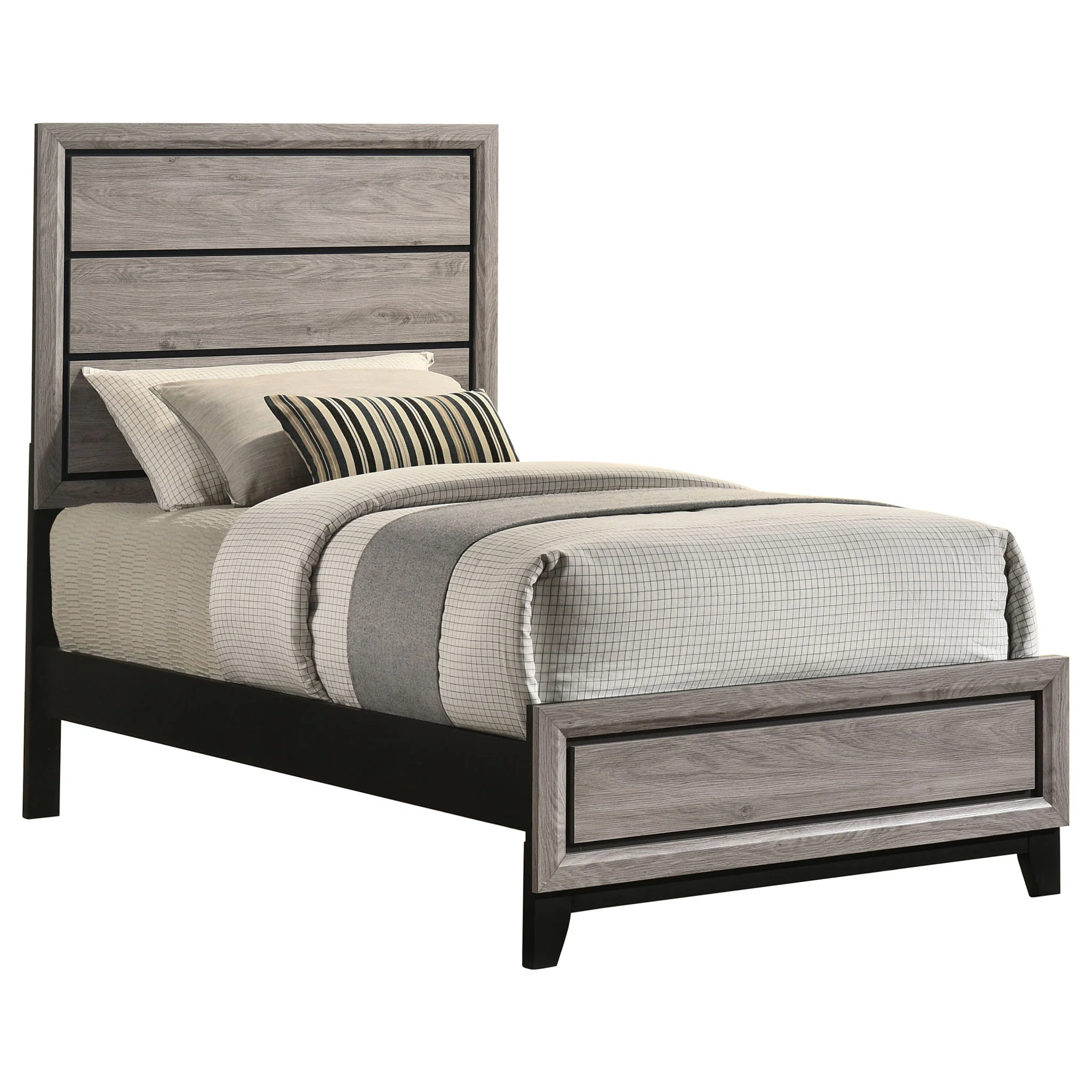 Watson Wood Twin Panel Bed Light Taupe - Image 4