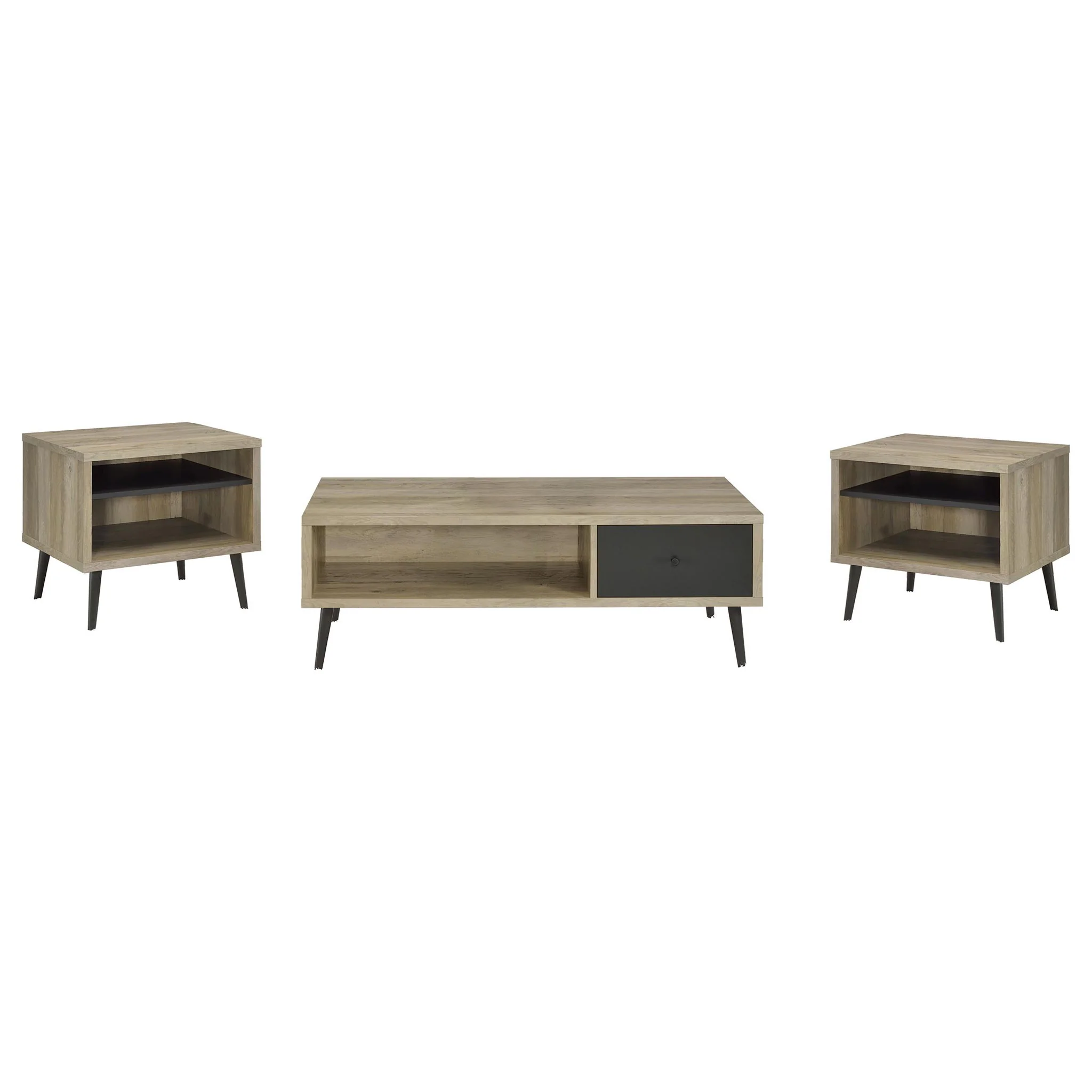 Welsh 3-piece Coffee and End Table Set Distressed Pine - Image 2