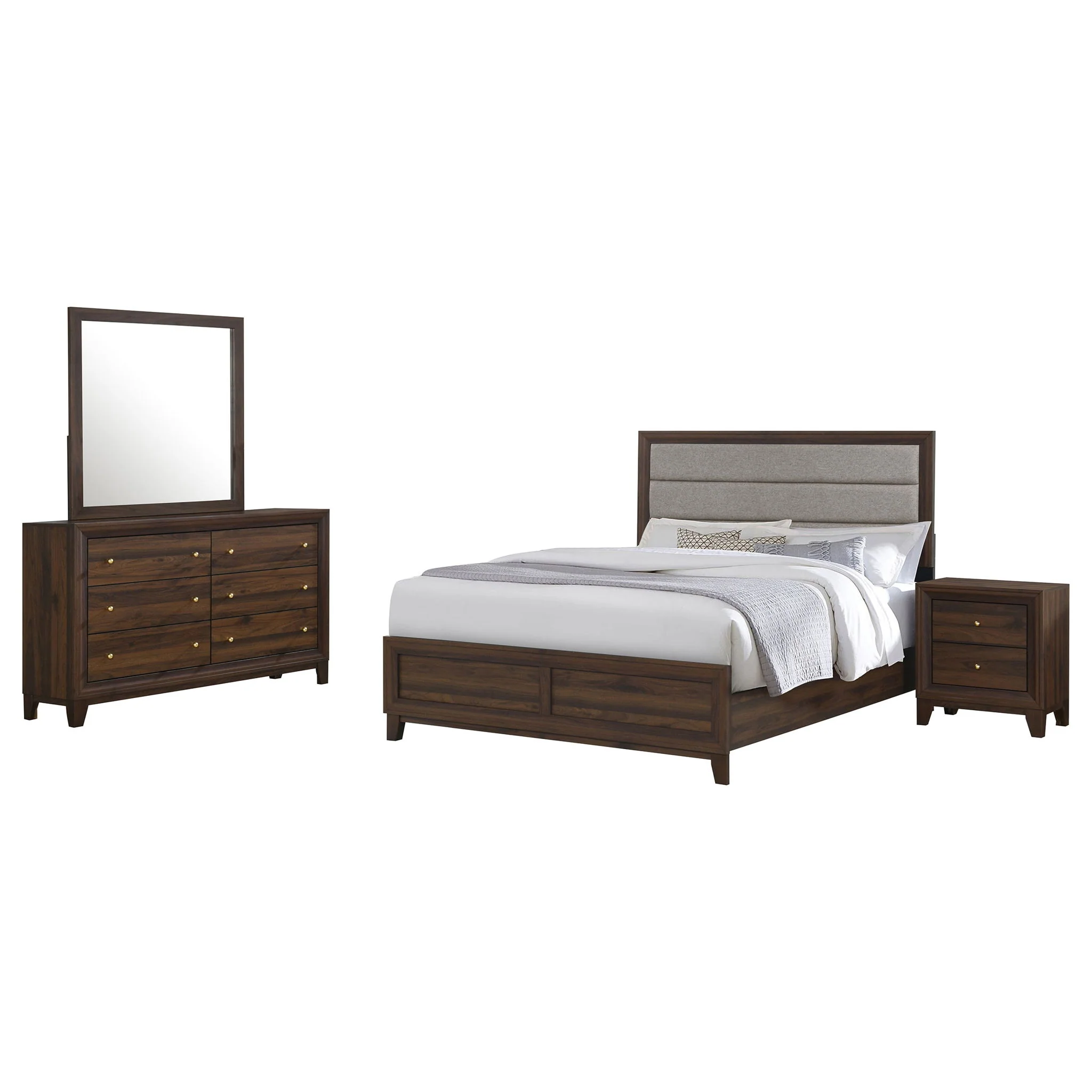 Welsley 4-piece Eastern King Bedroom Set Walnut - Image 3