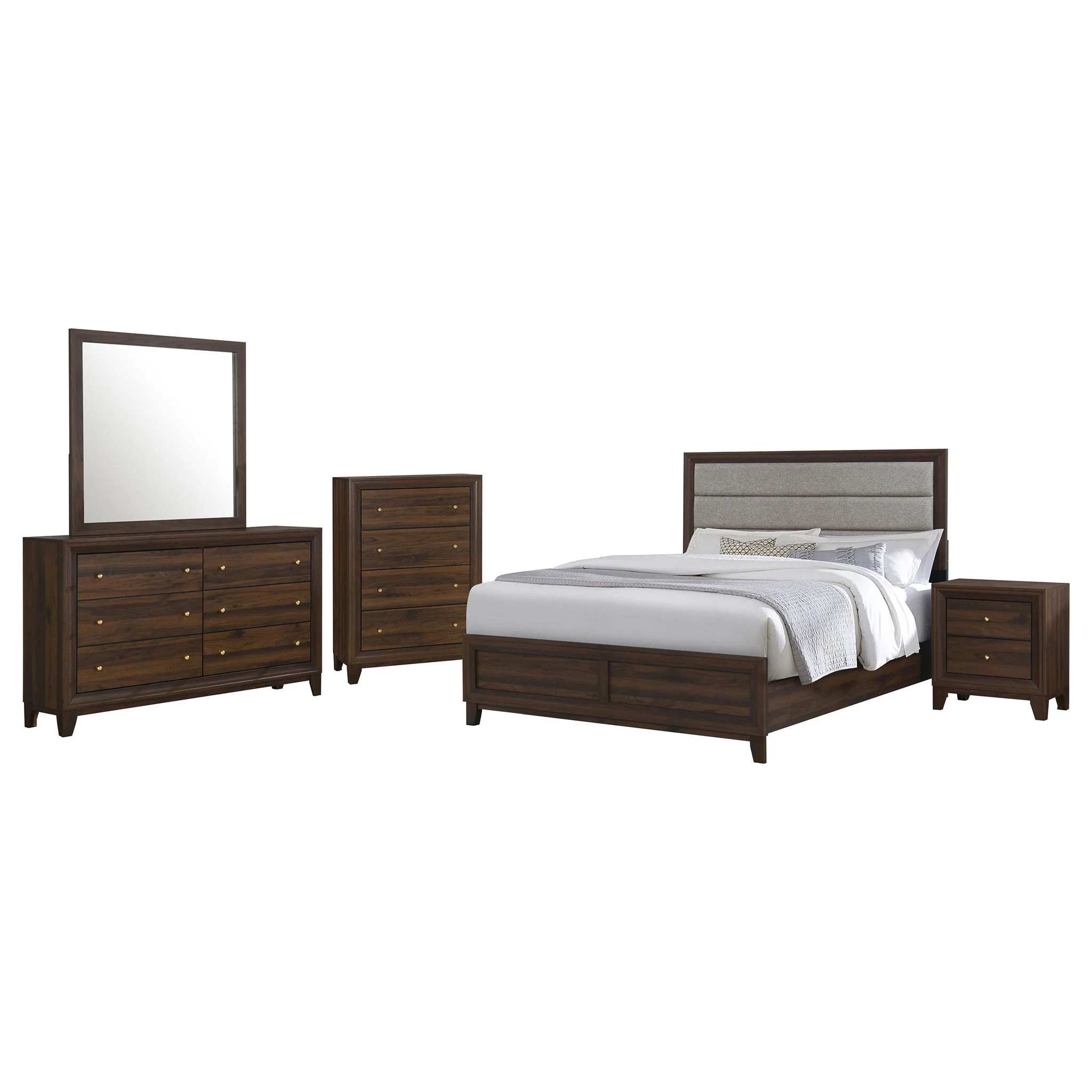 Welsley 5-piece Eastern King Bedroom Set Walnut - Image 3