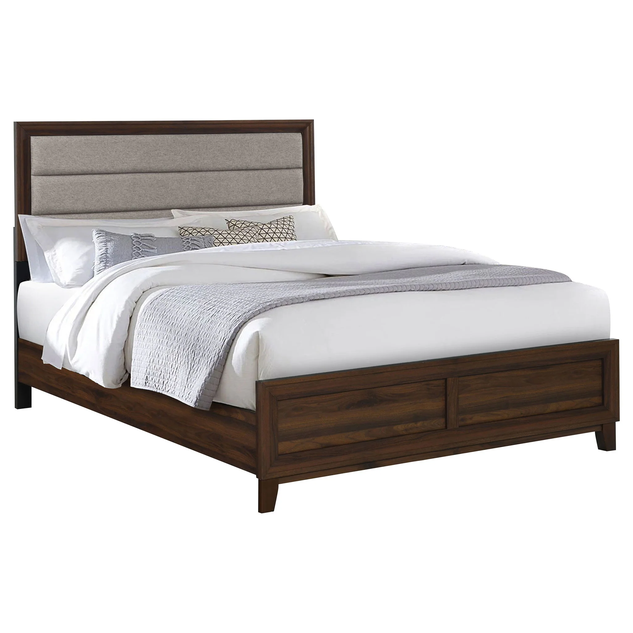 Welsley 50-inch Upholstered California King Bed Walnut - Image 2