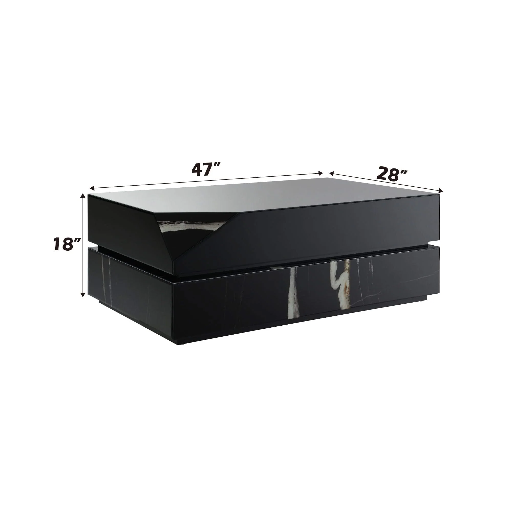 Wenona - Mirrored Coffee Table - Black - Image 4