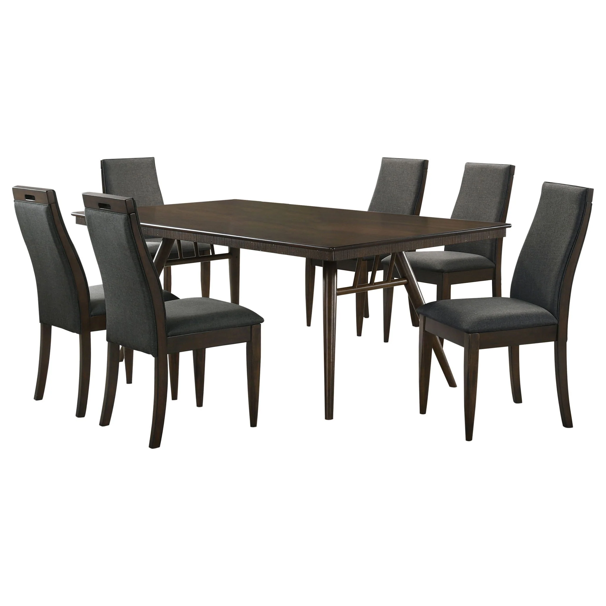 Wes 7-piece Rectangular Dining Table Set Dark Walnut - Image 2