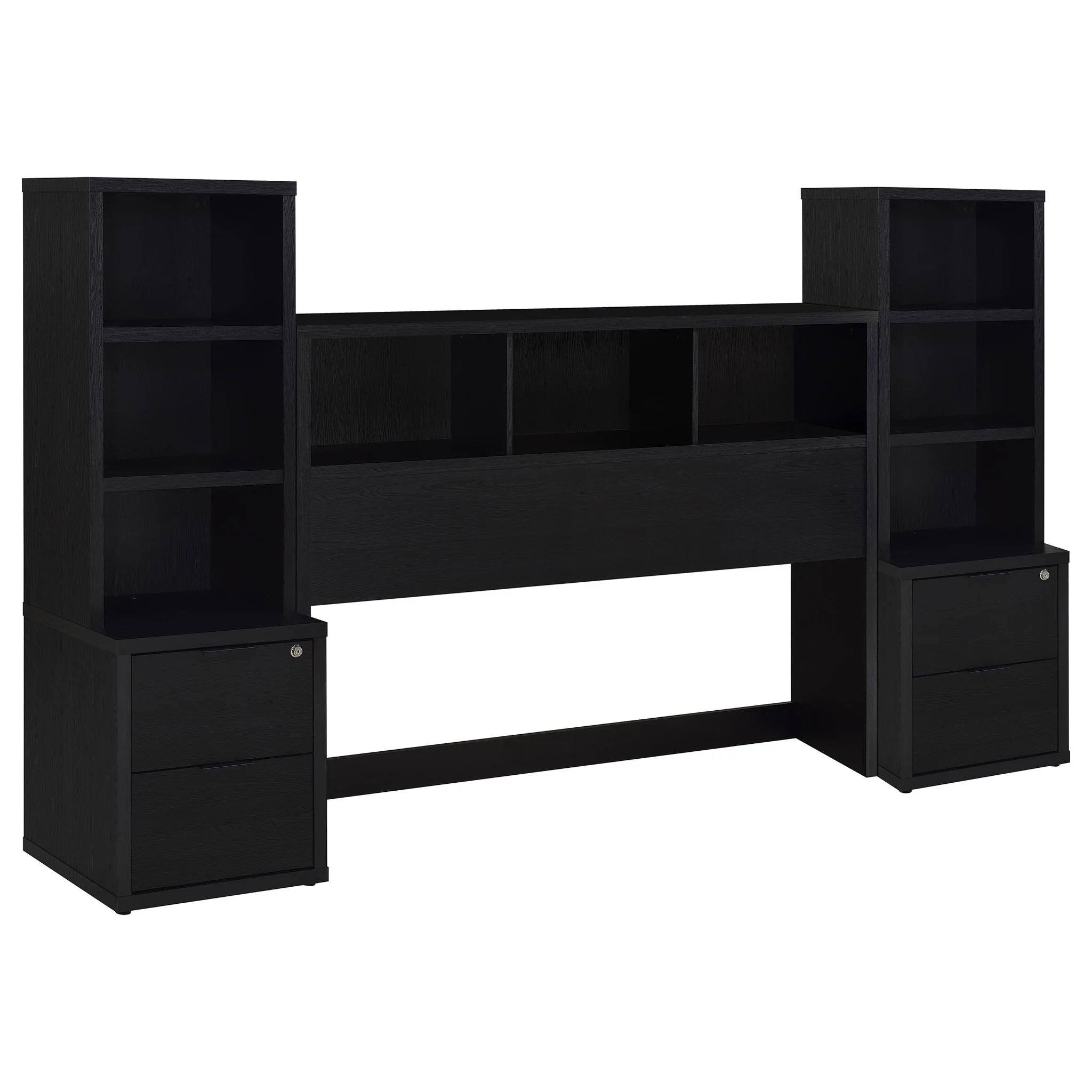Westpark 3-piece Queen Bedroom Set Bookcase Headboard Black - Image 2