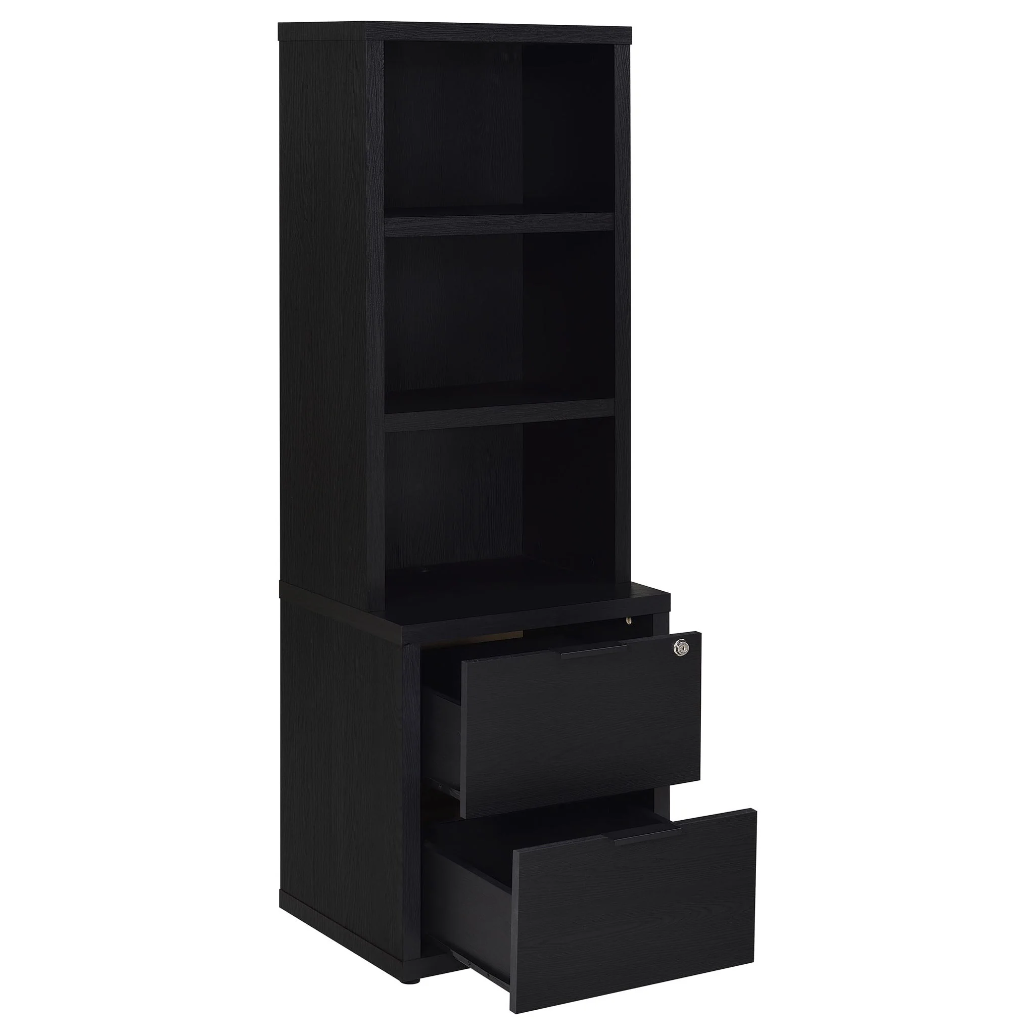 Westpark 3-piece Wall Unit Bookcase Set with USB Black - Image 2