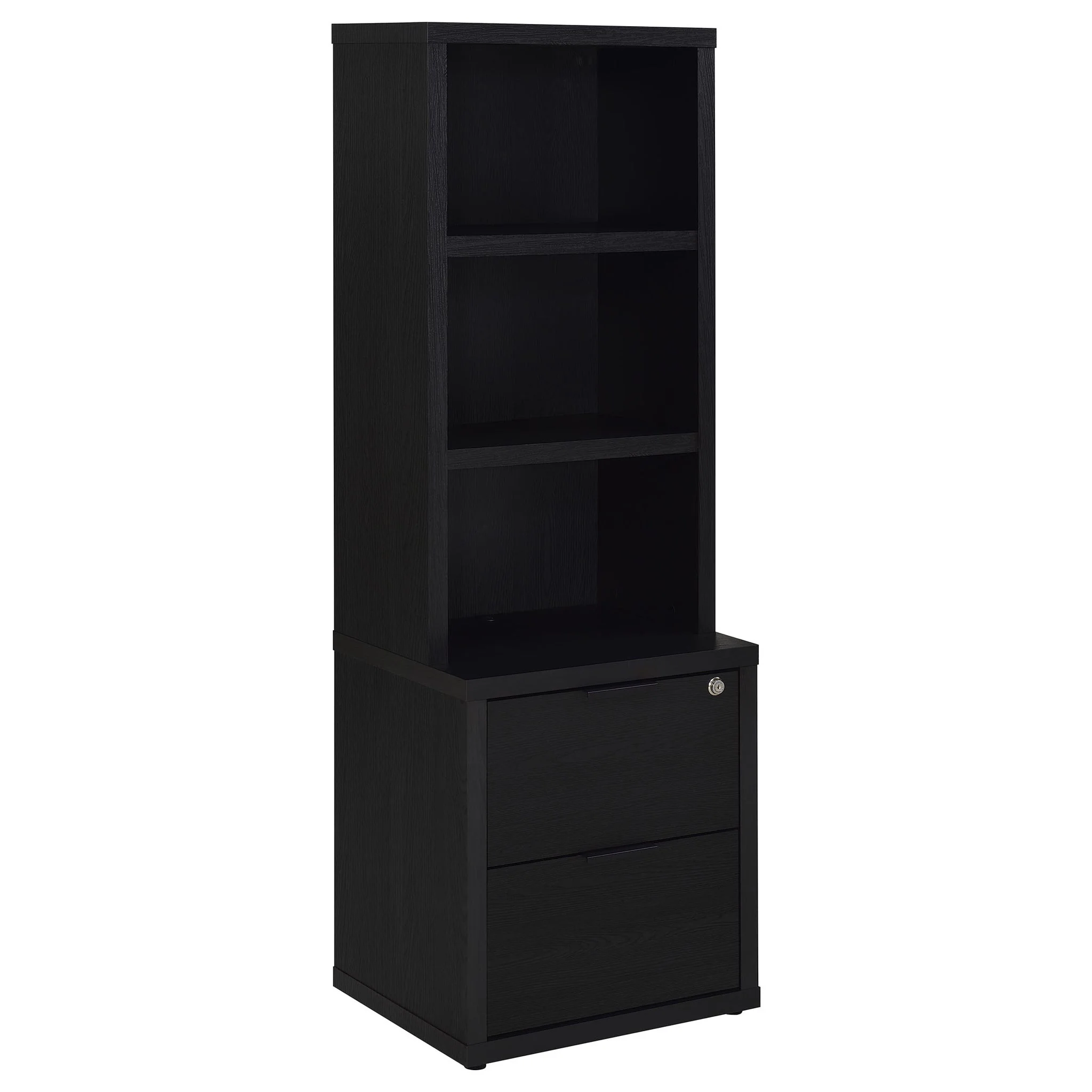 Westpark 3-piece Wall Unit Bookcase Set with USB Black - Image 4