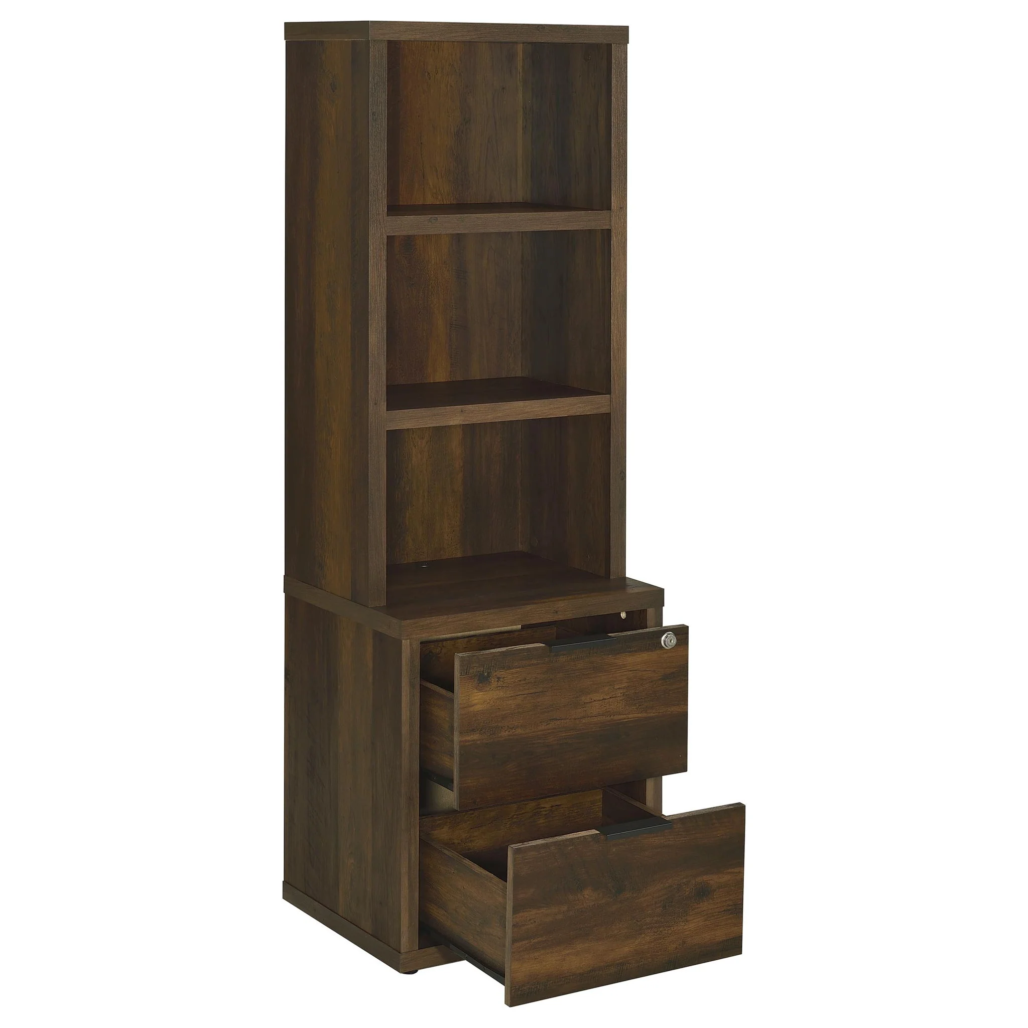 Westpark 3-piece Wall Unit Bookcase Set with USB Dark Pine - Image 4