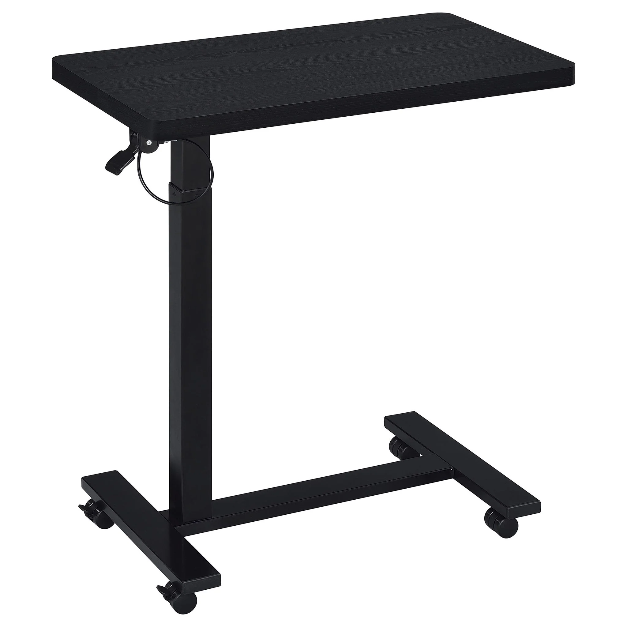 Westpark Pneumatic Adjustable C-Shape Side Table with Casters Black - Image 2