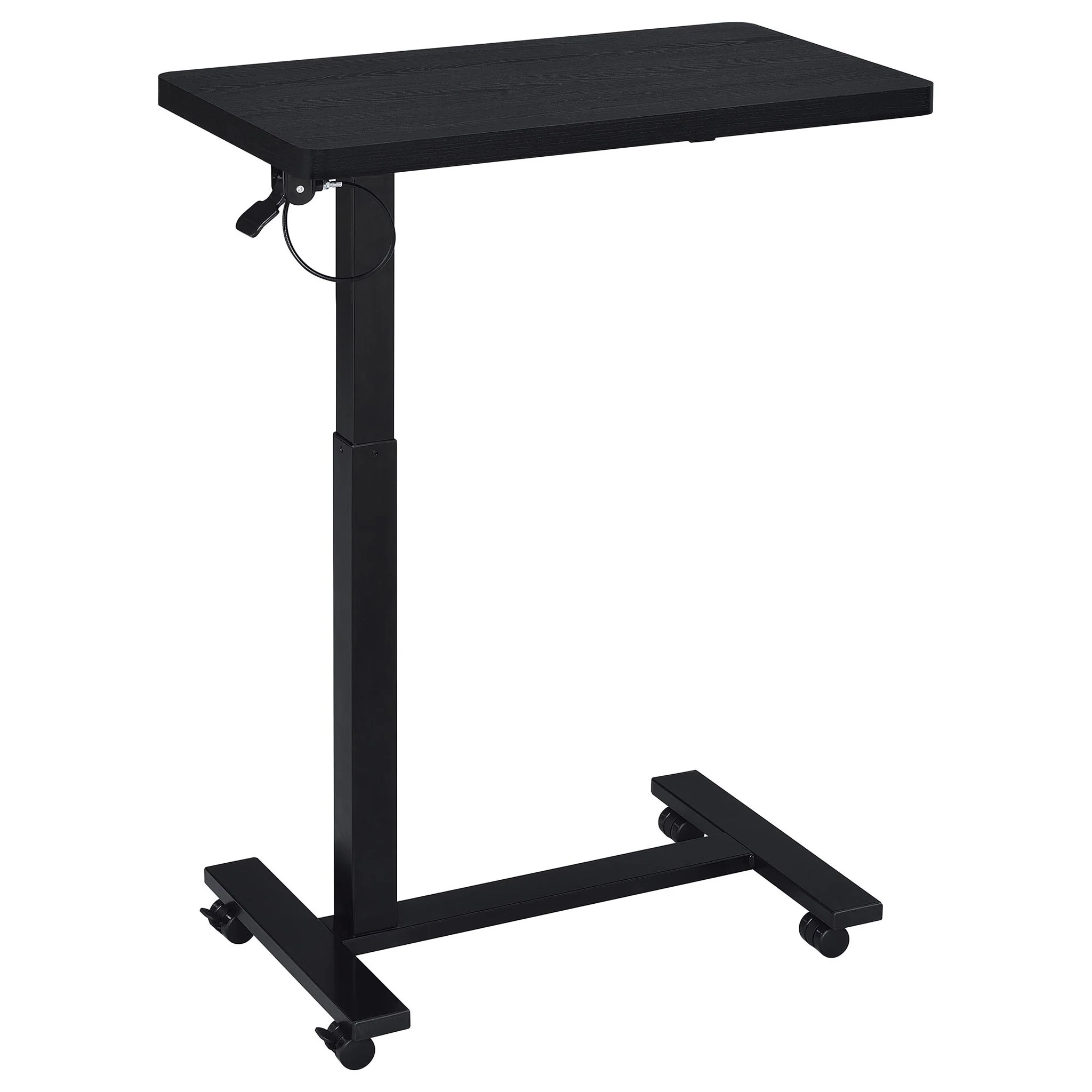 Westpark Pneumatic Adjustable C-Shape Side Table with Casters Black - Image 4