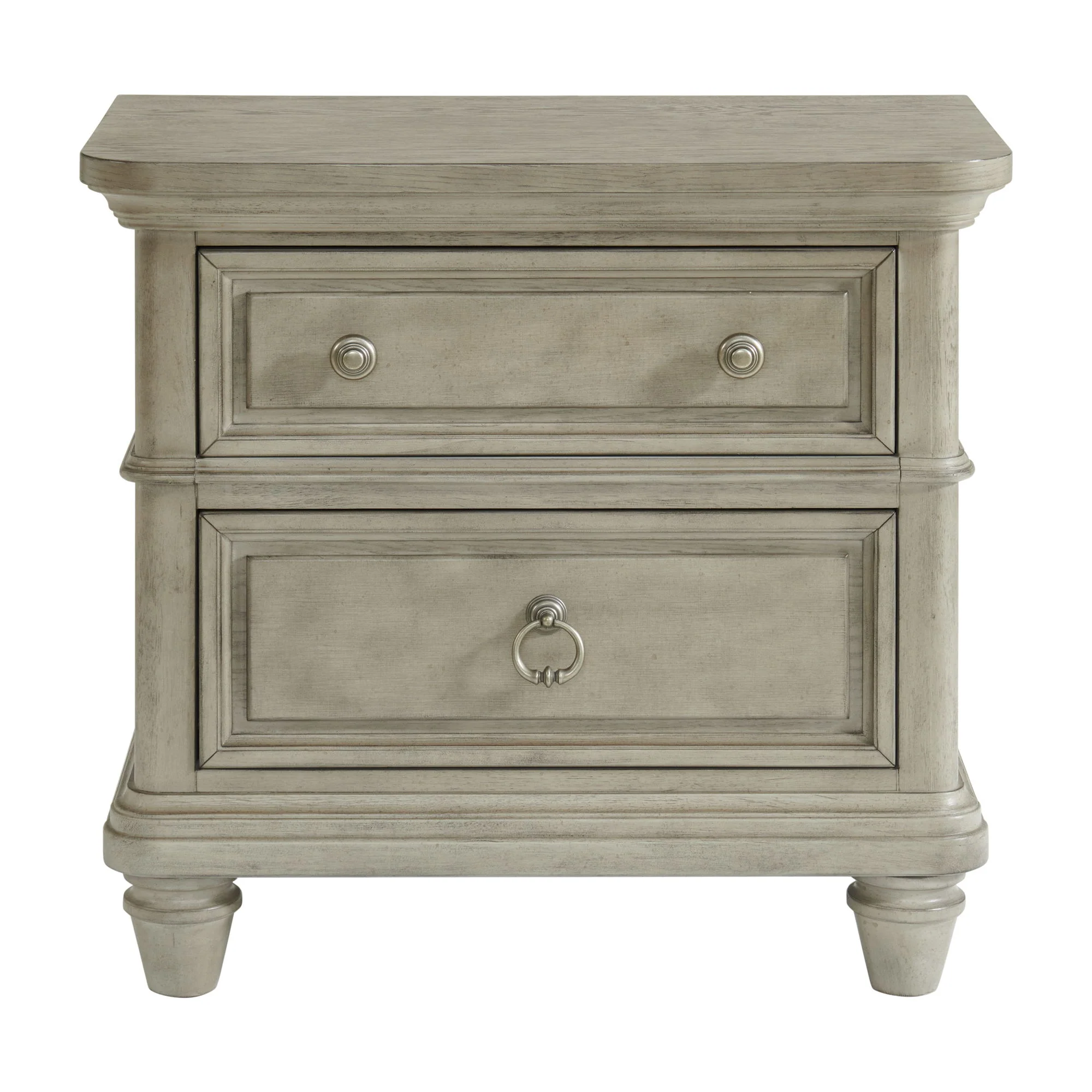 Whit-Ash - 2-Drawer Nightstand With USB - Light Gray - Image 3
