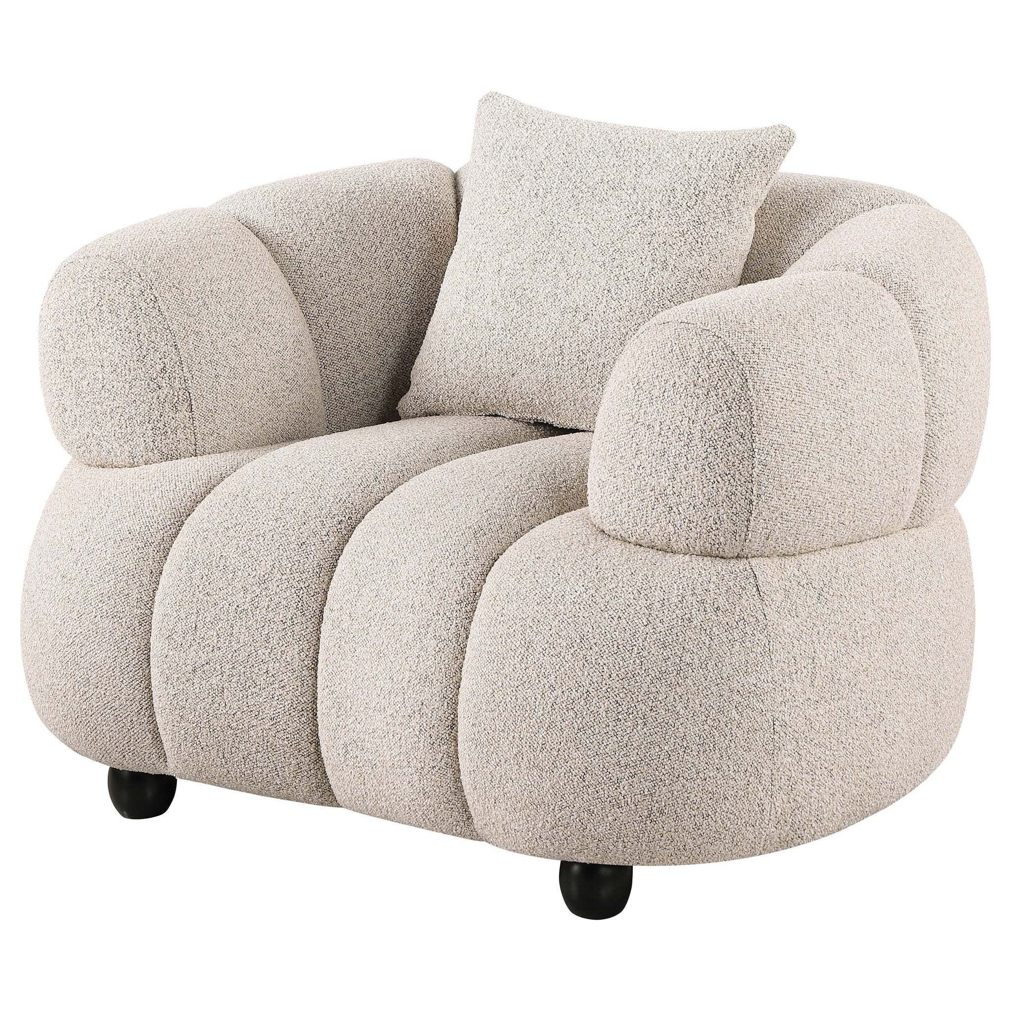Whitney Contemporary Channel Tufted Woven Fabric Upholstered Accent Chair - Image 2