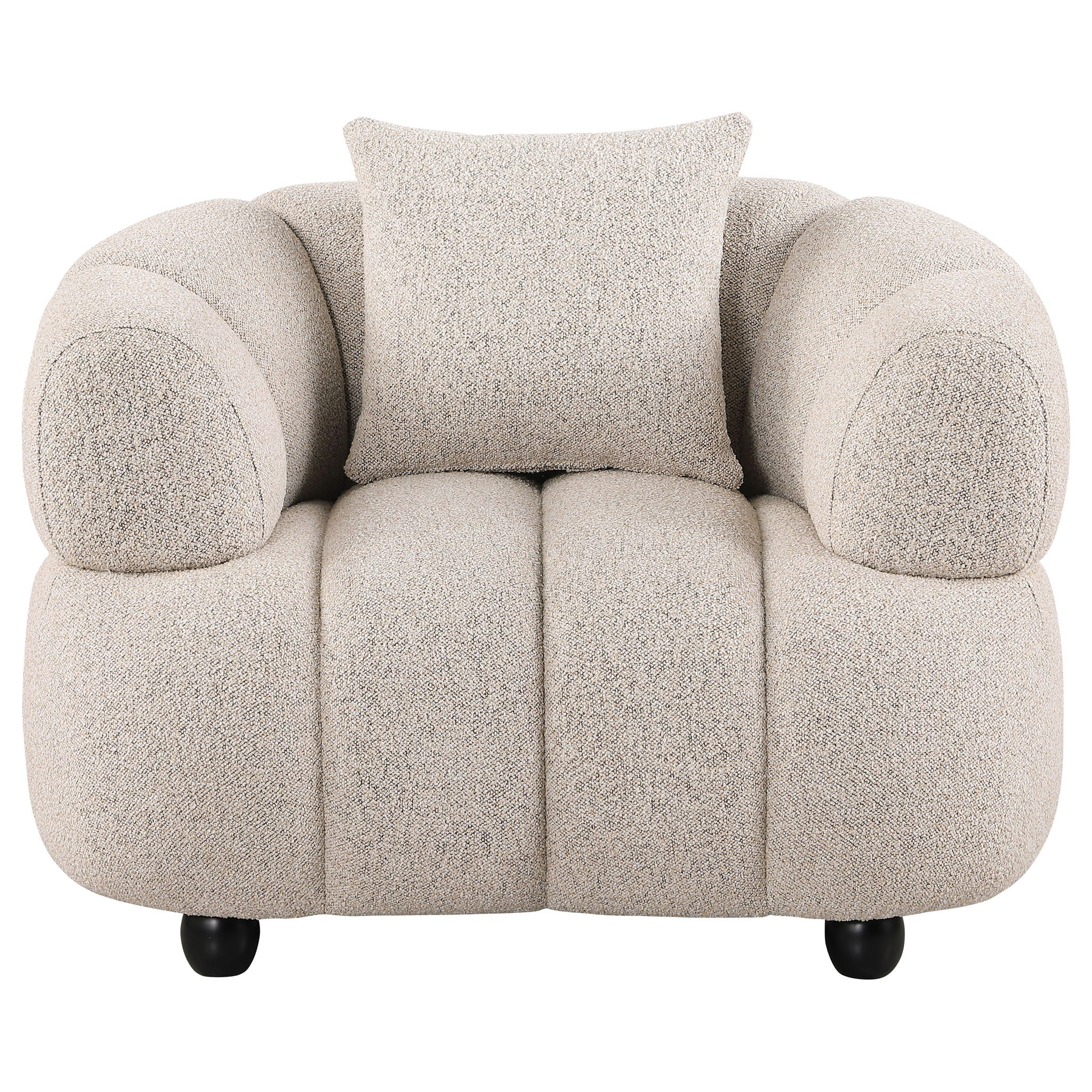Whitney Contemporary Channel Tufted Woven Fabric Upholstered Accent Chair - Image 4