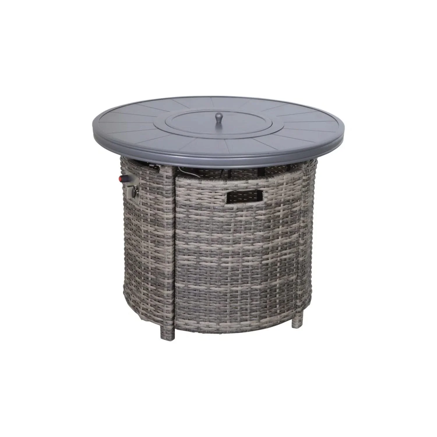Wicker Outdoor Lounge Set With Cushions And Fire Pit - Image 10