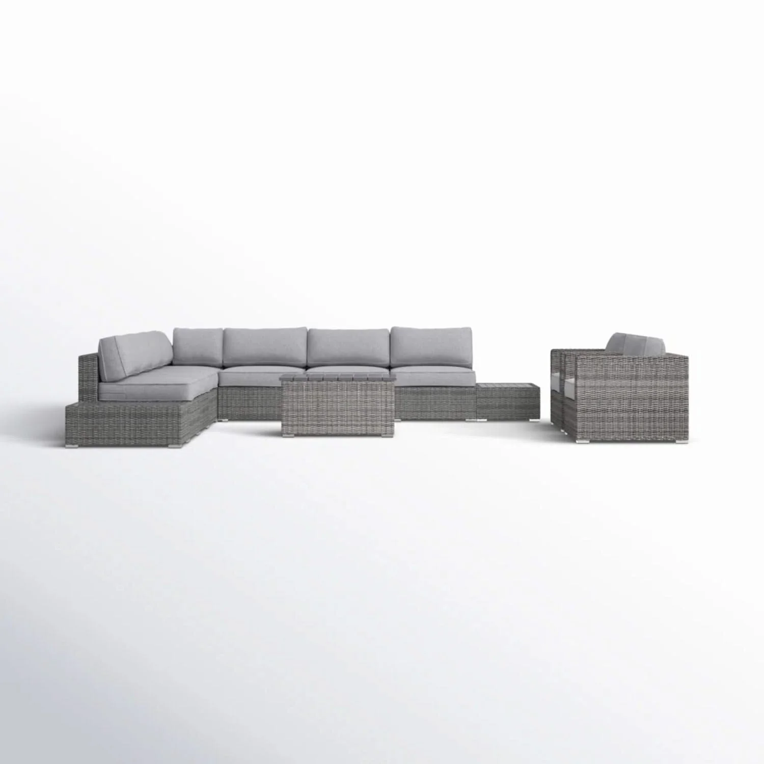 Wicker Sectional Seating Group With Cushions - Image 2