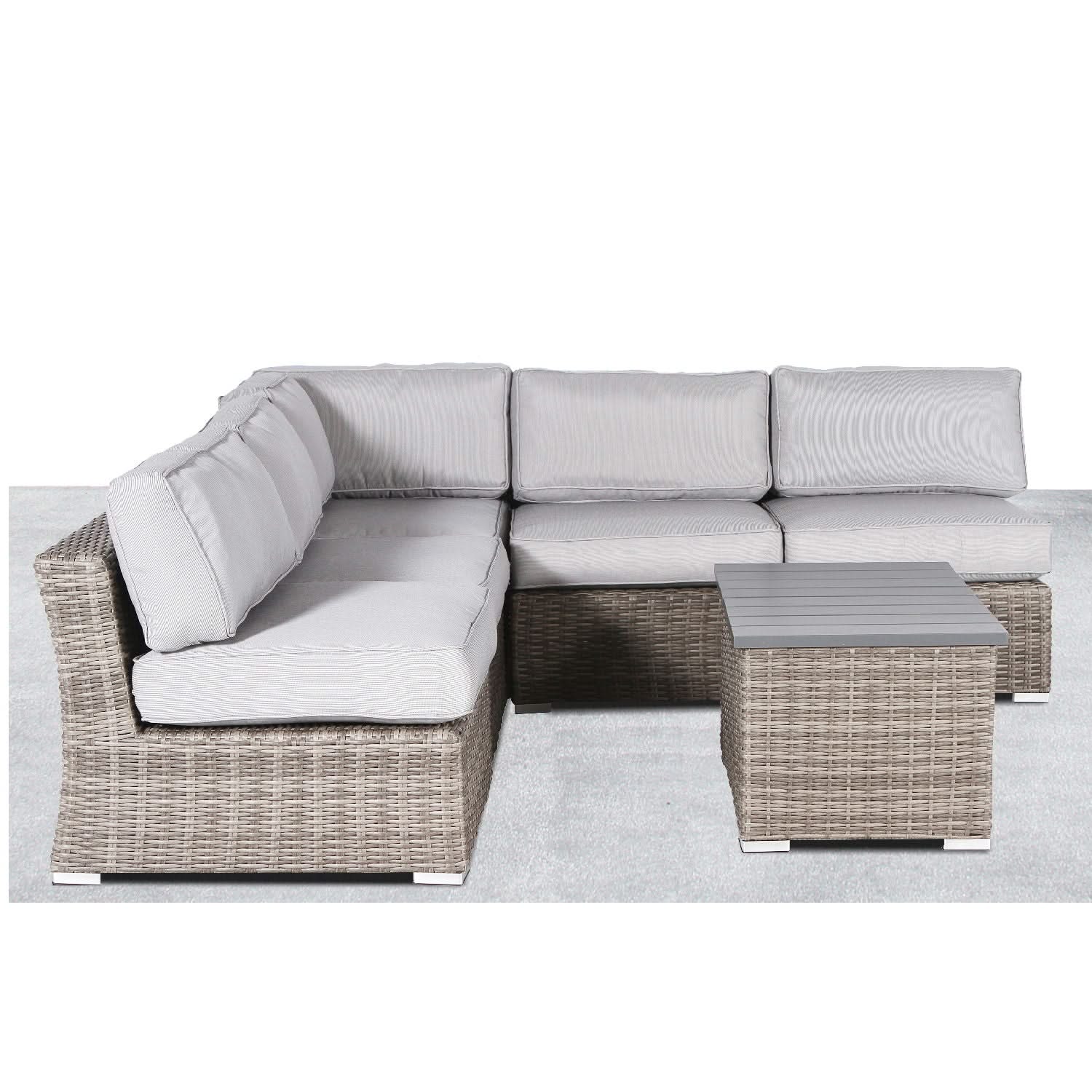 Wicker Sectional Sofa With Cushions And Table - Image 3