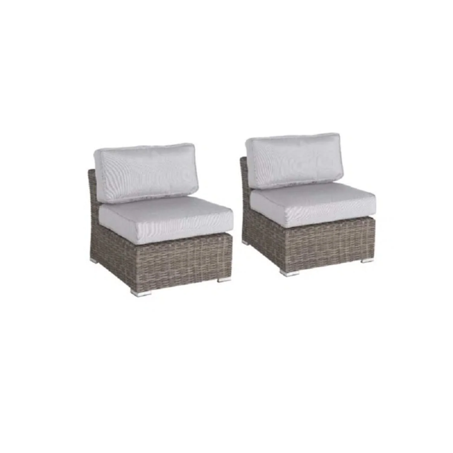 Wicker Sectional Sofa With Cushions And Table - Image 5