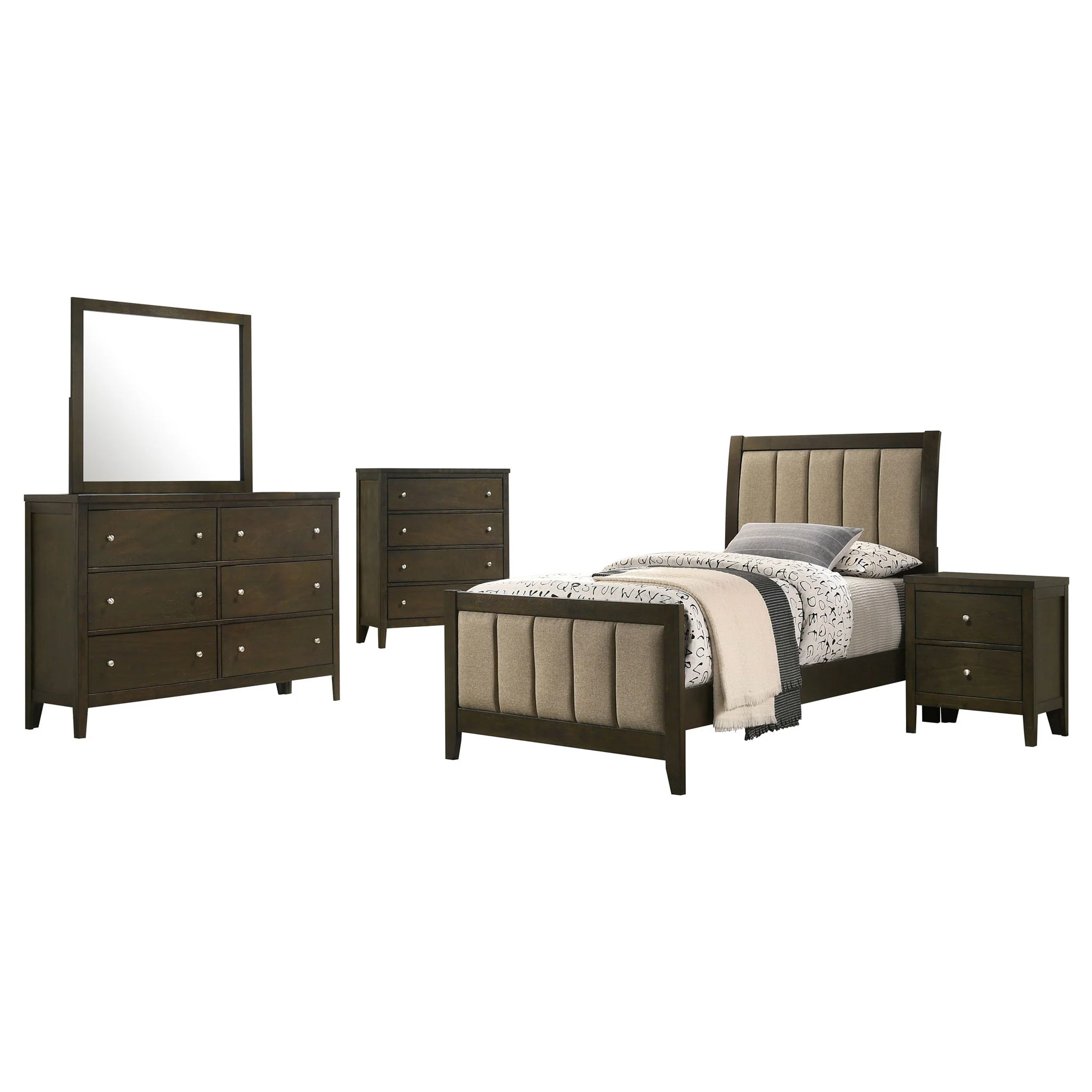 Wilkes 5-piece Twin Bedroom Set Dark Cocoa - Image 3