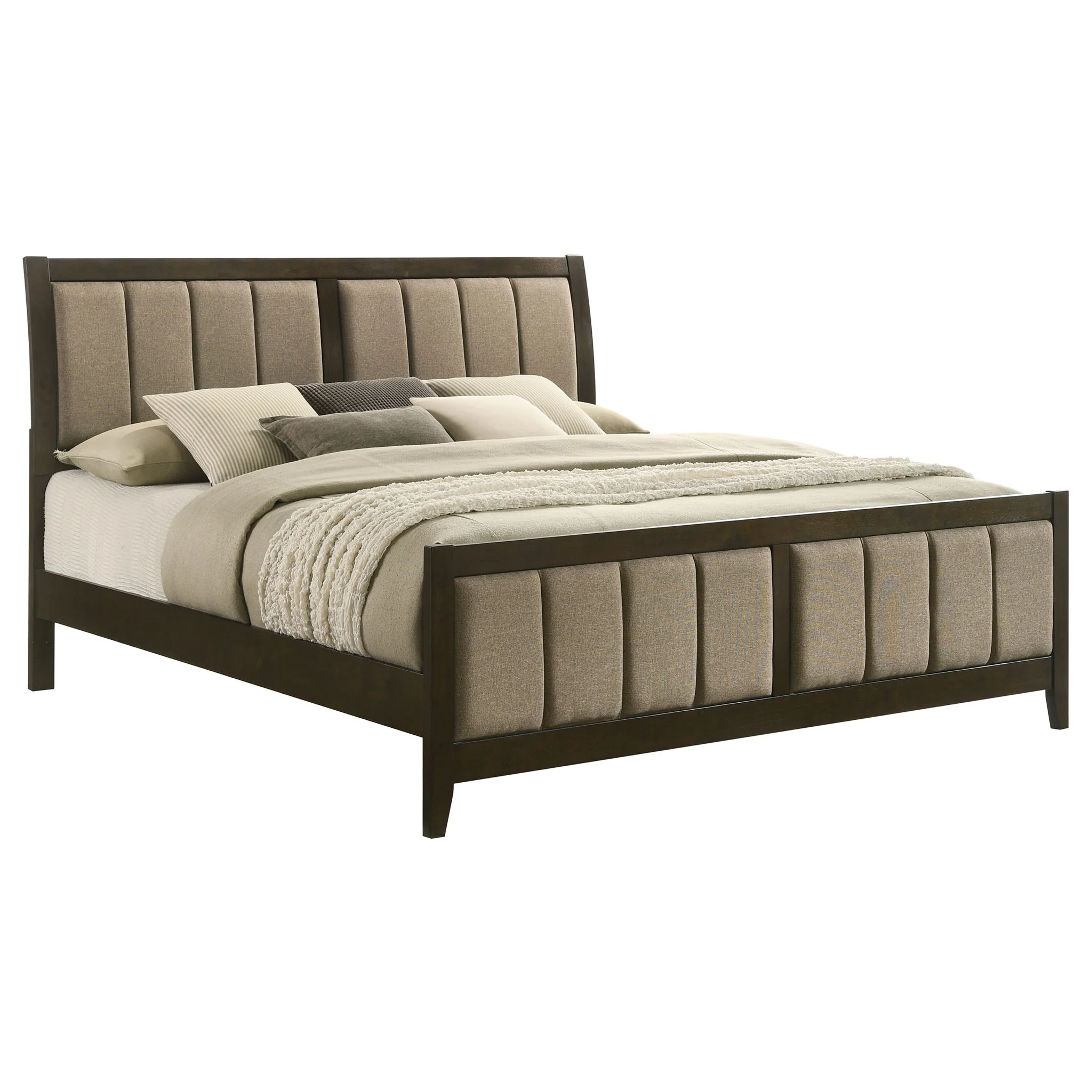 Wilkes 51-inch Upholstered Eastern King Bed Dark Cocoa - Image 2