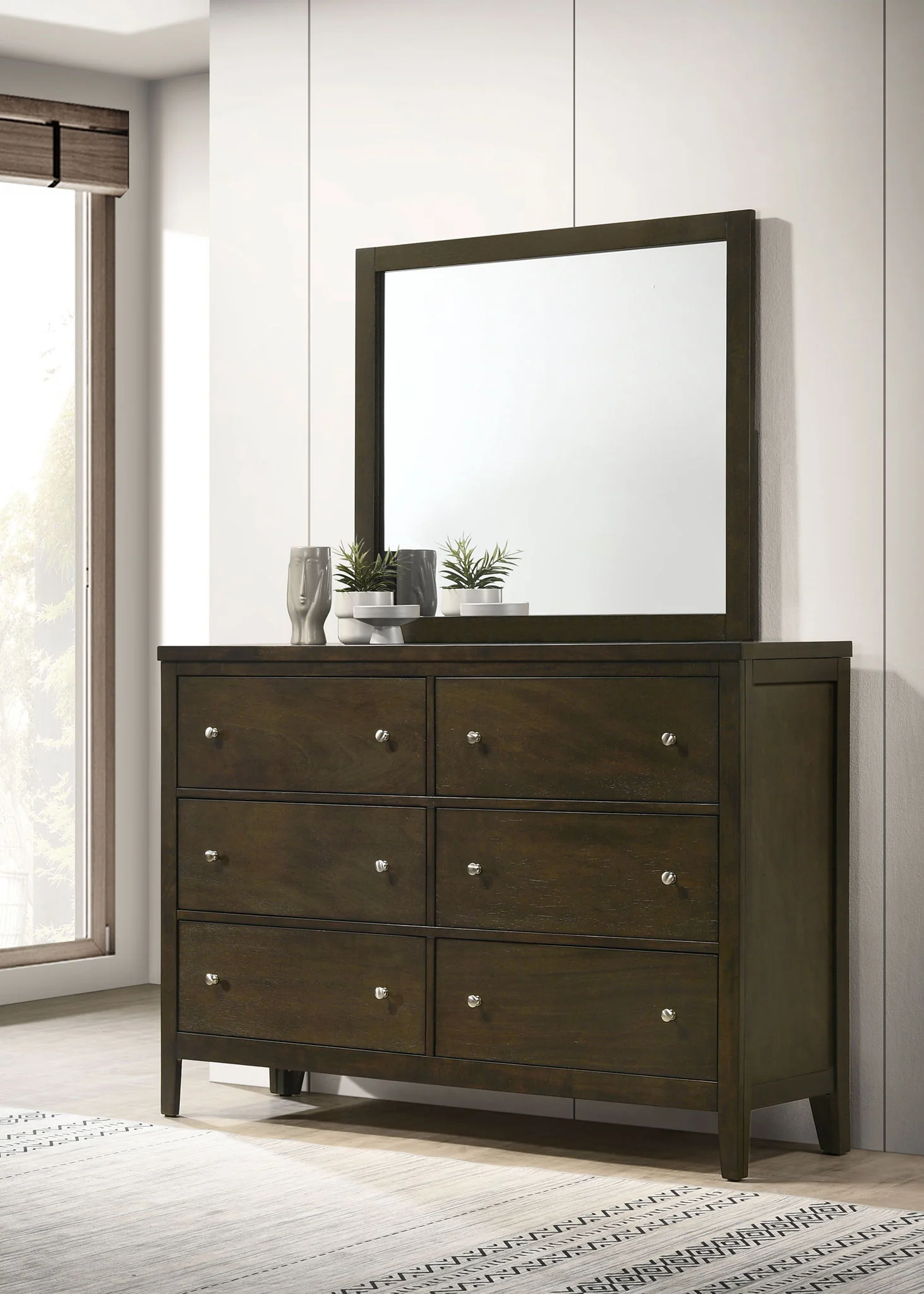 Wilkes 6-drawer Dresser and Mirror Dark Cocoa - Image 3