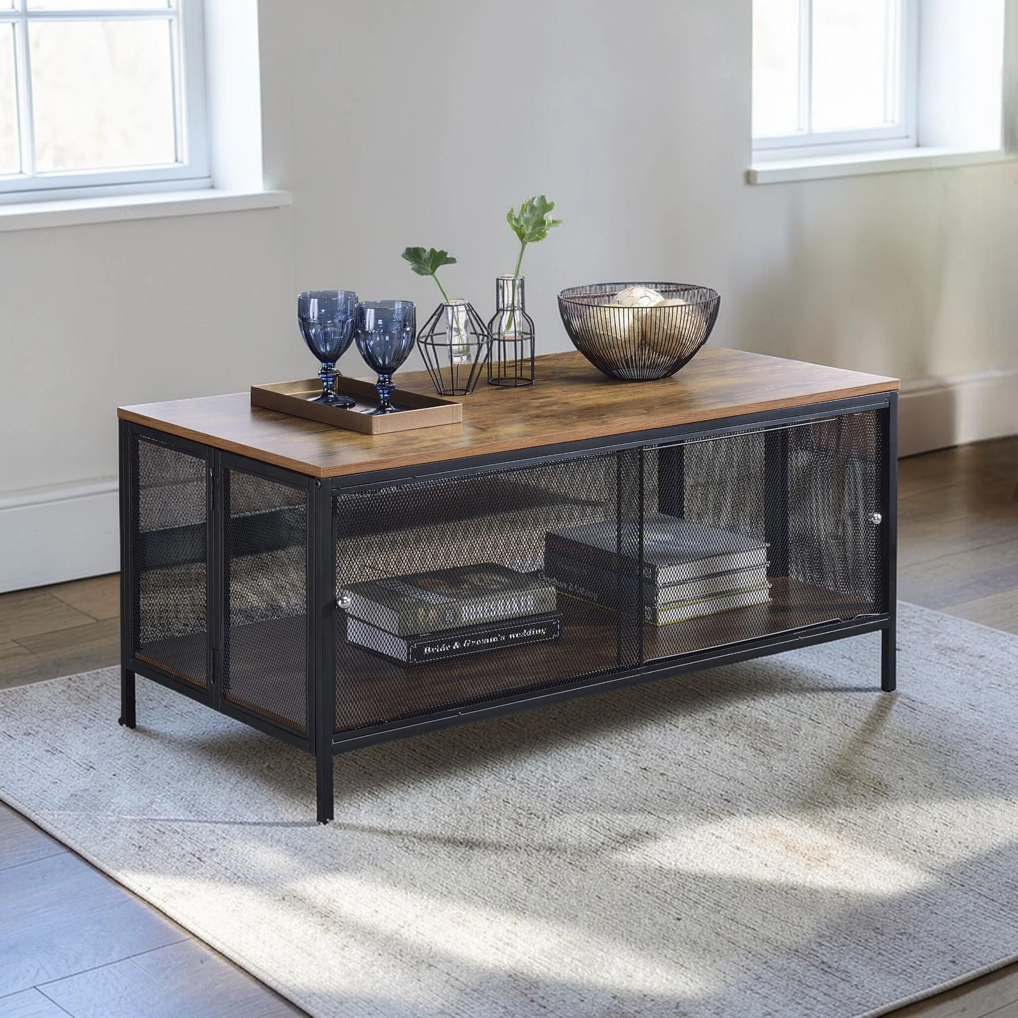 Winam - Coffee Table - Antique Oak / Black - Image 2