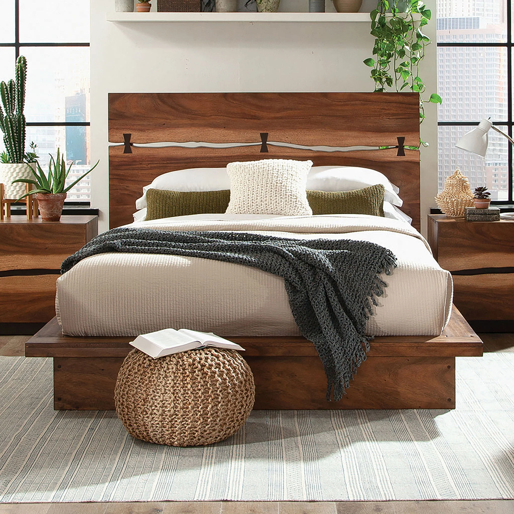 Winslow Wood California King Panel Bed Smokey Walnut - Image 3