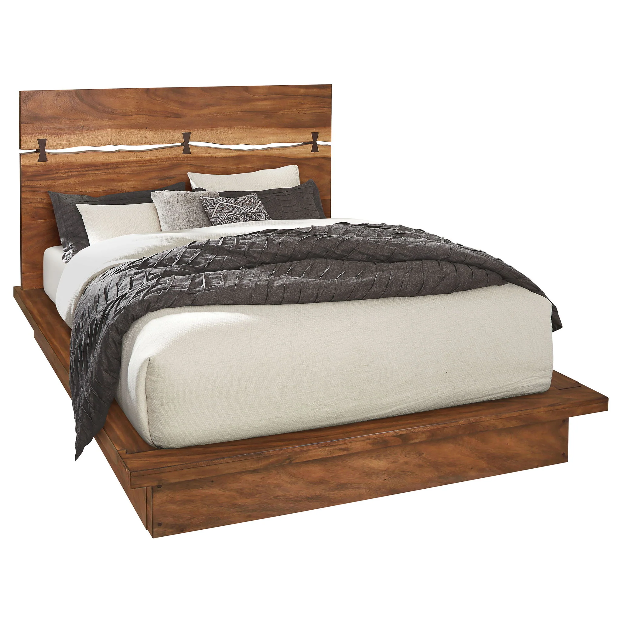 Winslow Wood Eastern King Panel Bed Smokey Walnut - Image 2