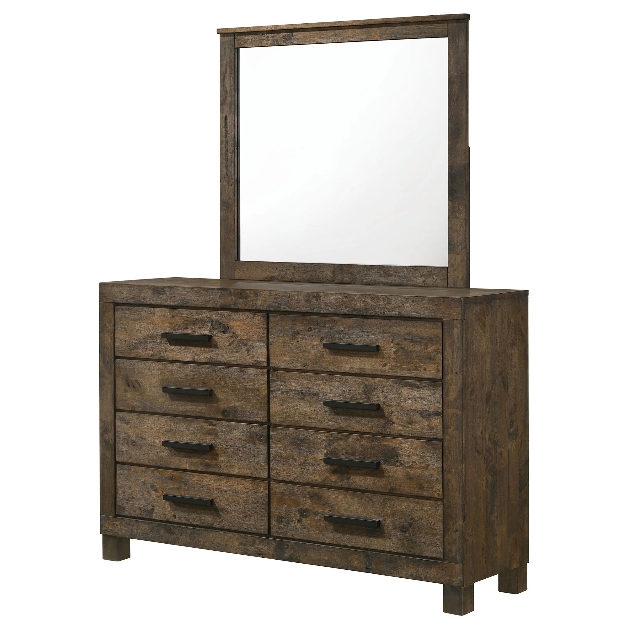 Woodmont 8-drawer Dresser with Mirror Rustic Golden Brown - Image 3