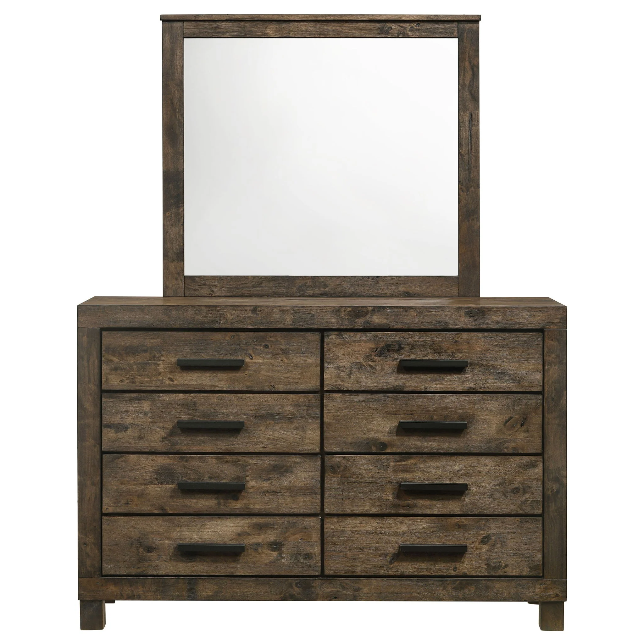 Woodmont 8-drawer Dresser with Mirror Rustic Golden Brown - Image 4