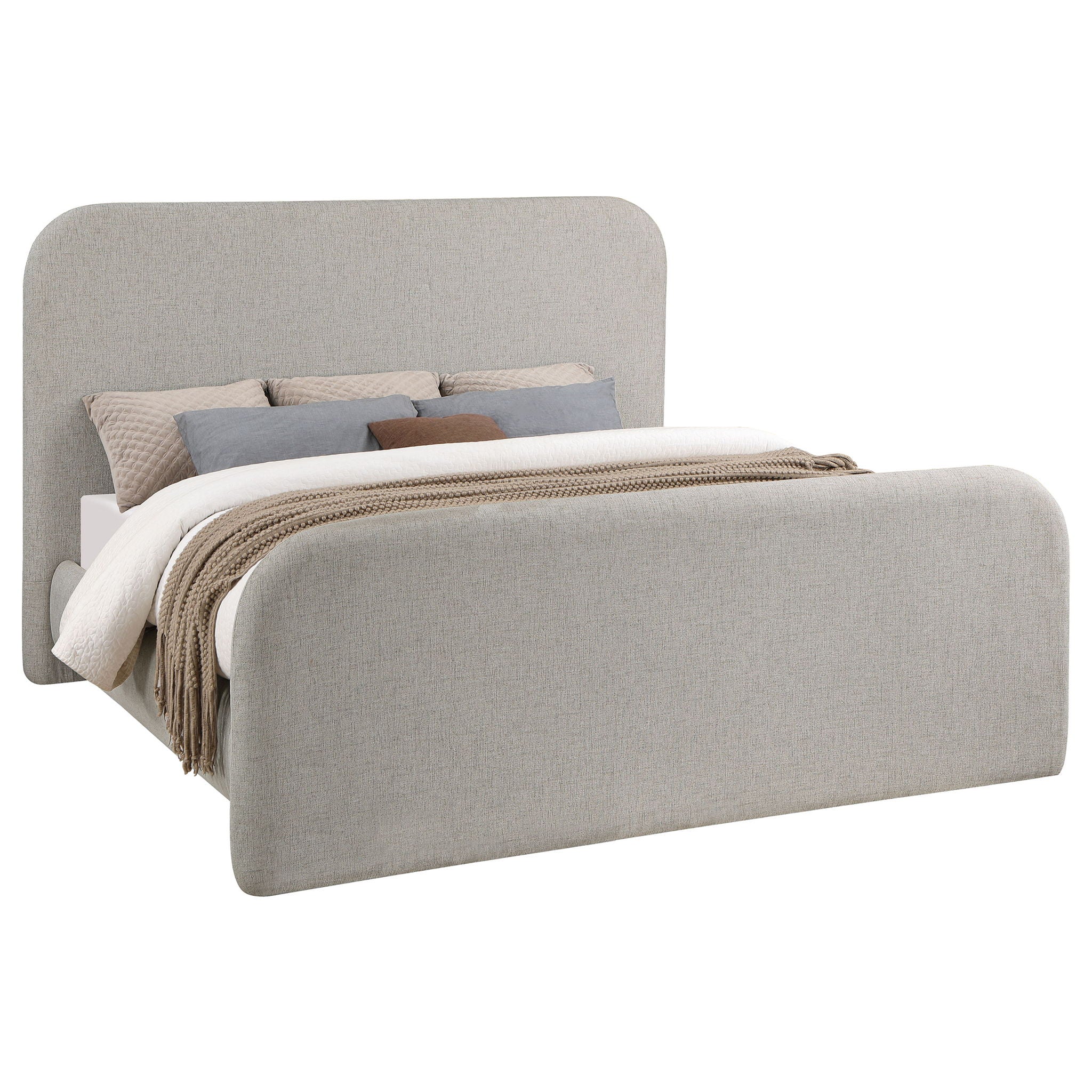 Wren Upholstered Eastern King Panel Bed Grey - Image 2