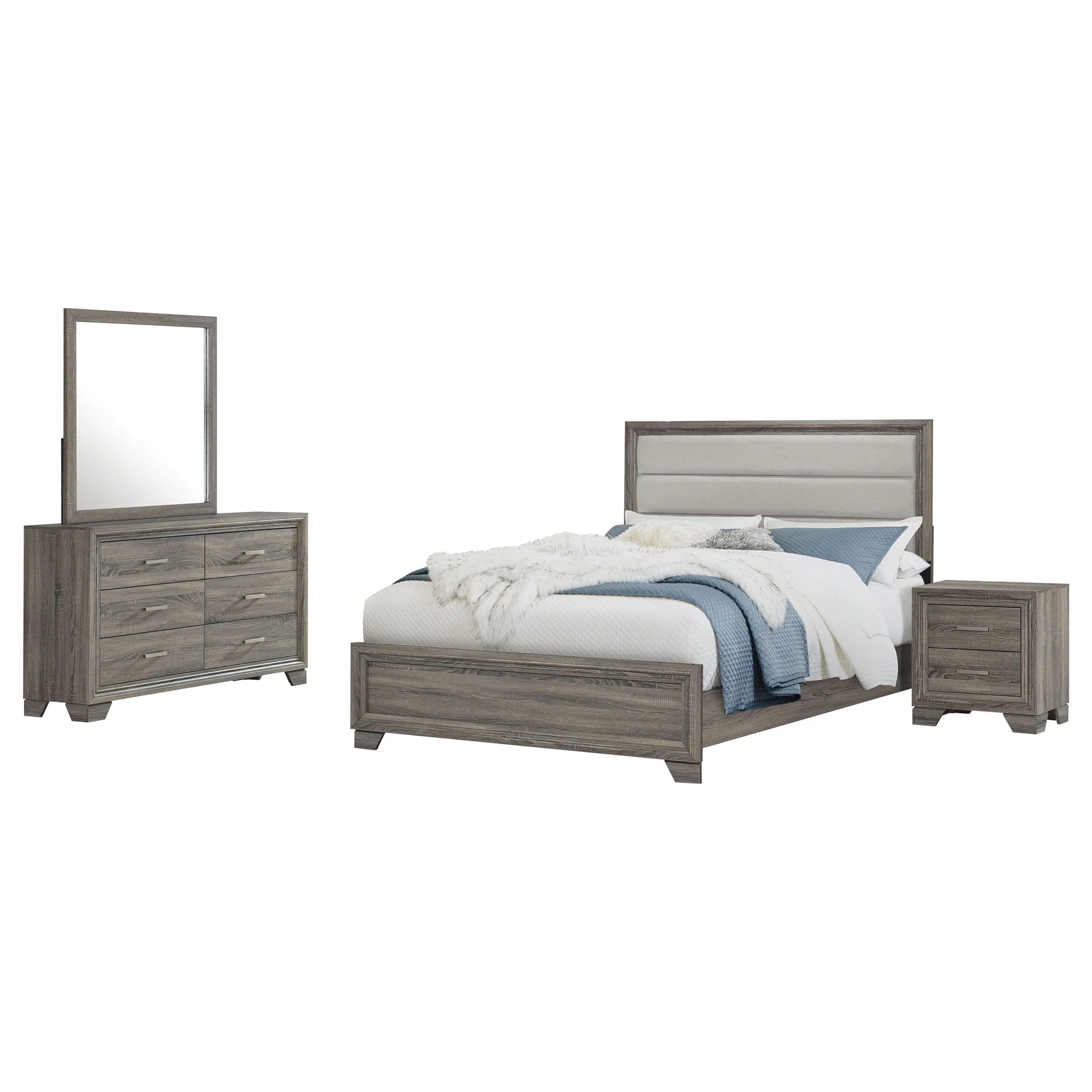 Wright 4-piece Queen Bedroom Set Brown Oak - Image 4