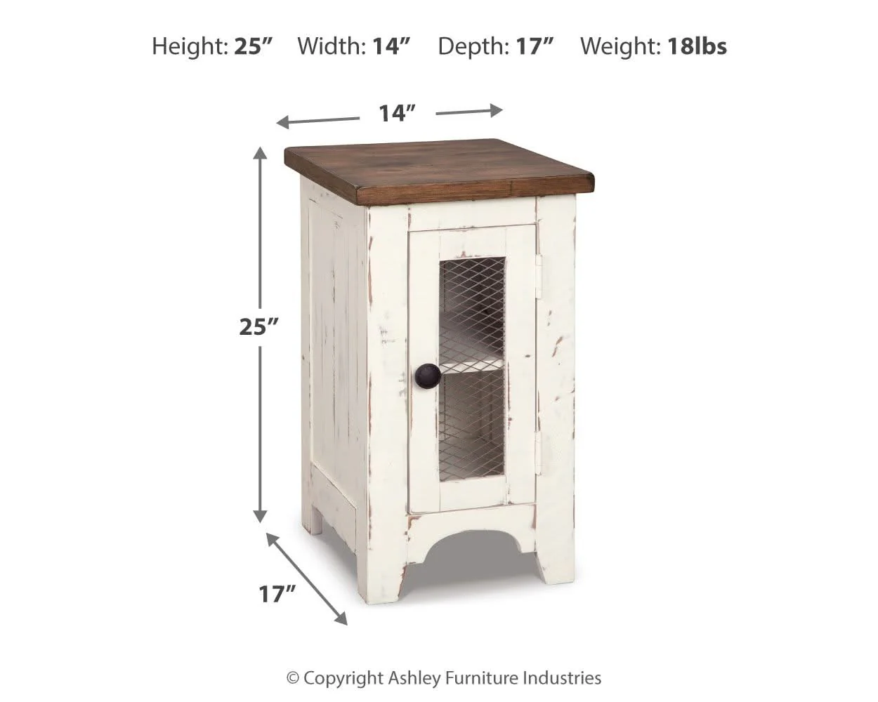 Wystfield - Chair Side End Table - White / Brown - Image 2