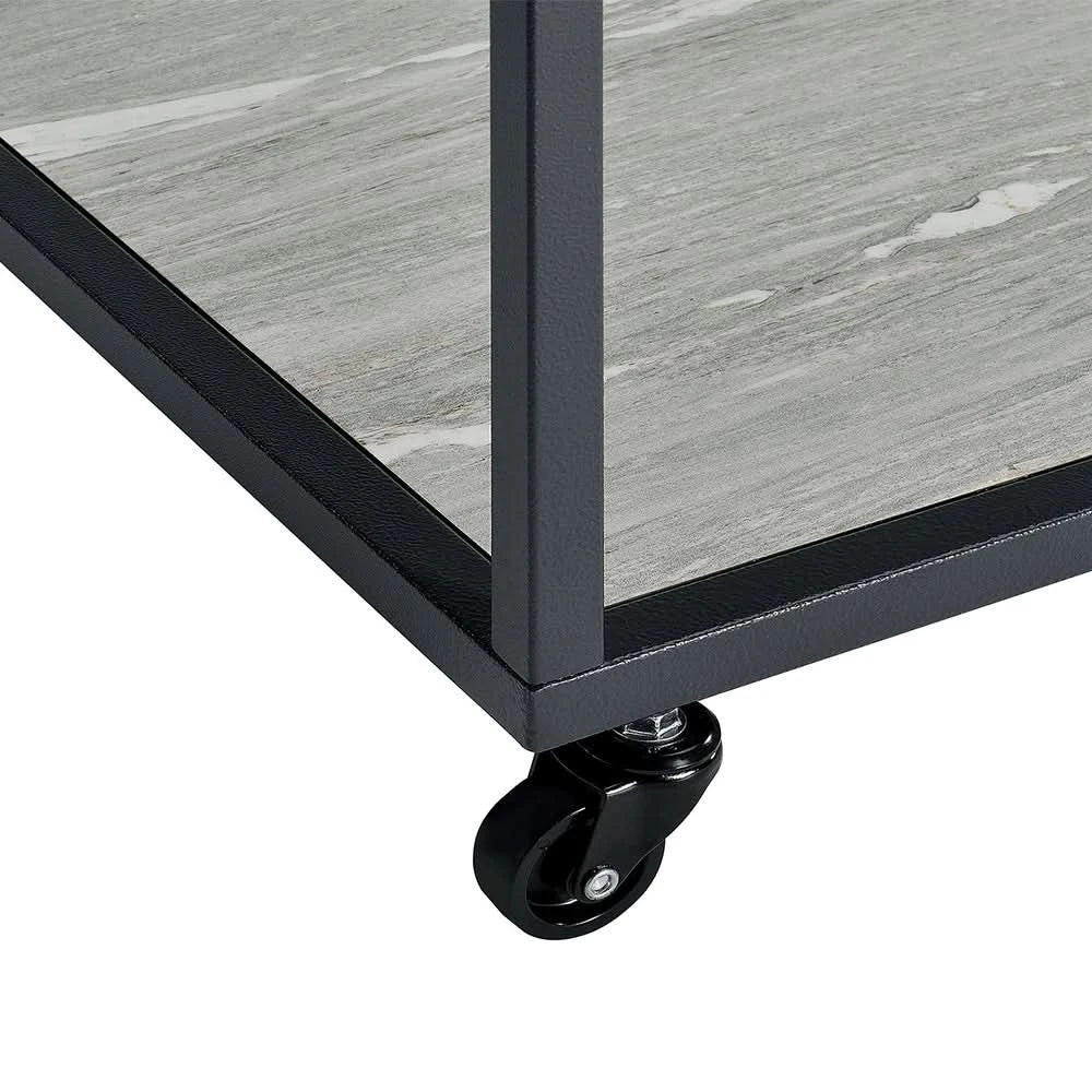 Yasmin Grey Contemporary 3PC Cocktail Table Set with Glass Top and Shelf - Image 9