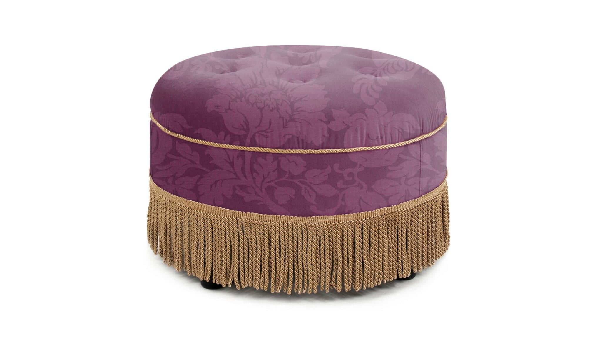 Yolanda - Luxurious Upholstery Round Upholstered Accent Ottoman - Image 8