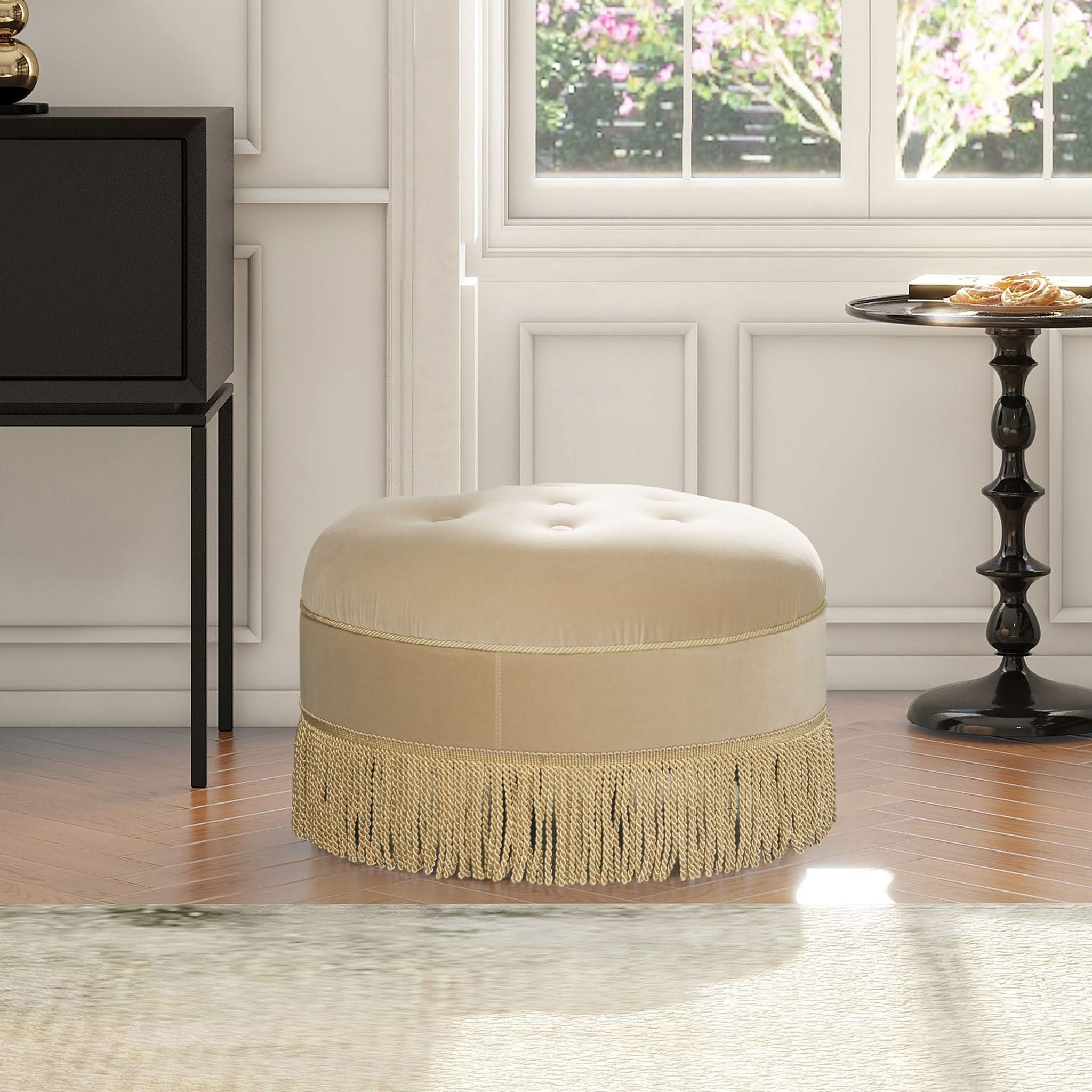 Yolanda - Round Upholstered Accent Ottoman - Image 6