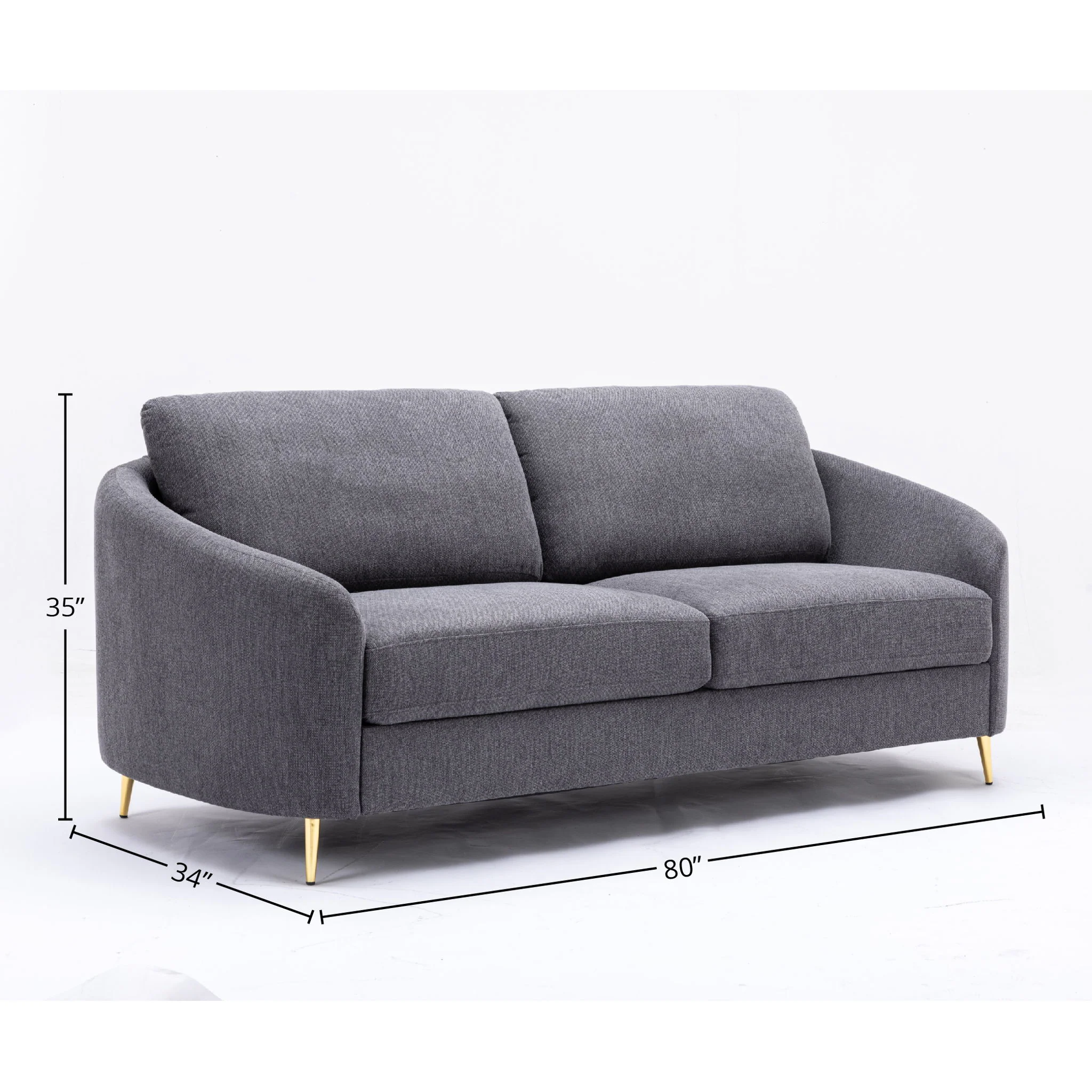 Yuina - 3 Pieces Living Room Set - Gray - Image 3