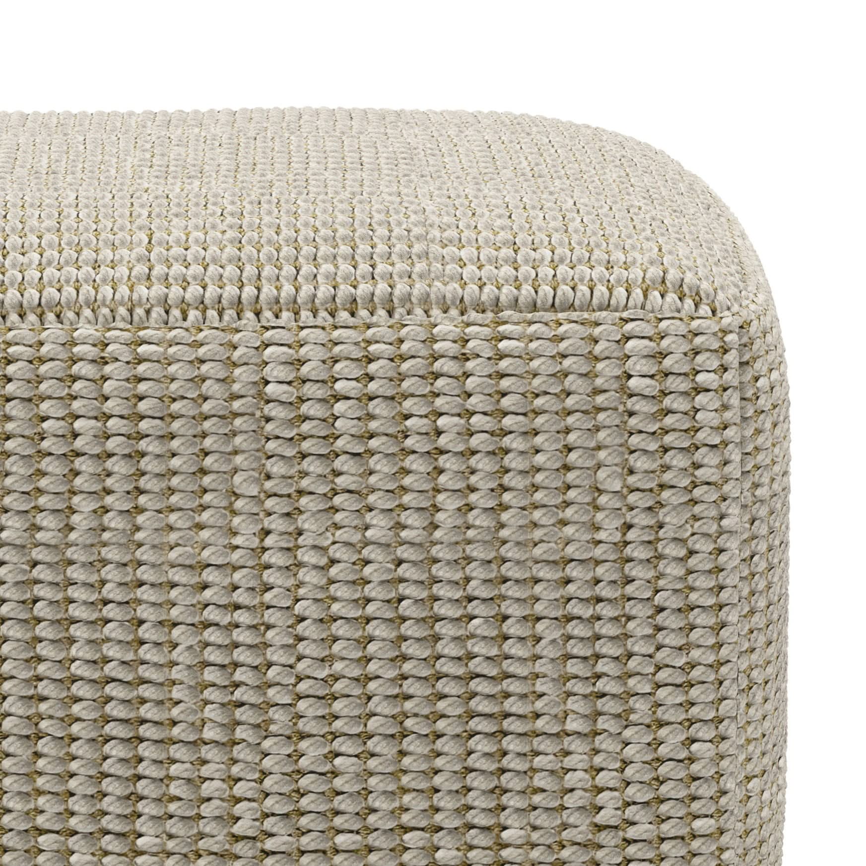 Zelma - Square Woven Outdoor / Indoor Pouf - Cream / Natural - Image 2