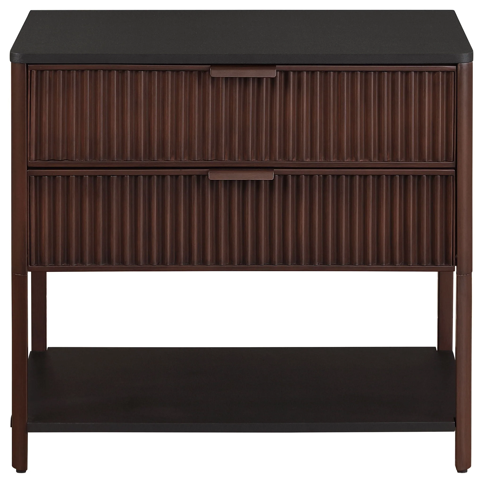Zimmerlee 2-drawer Side Table with Shelf Rust Brown - Image 3