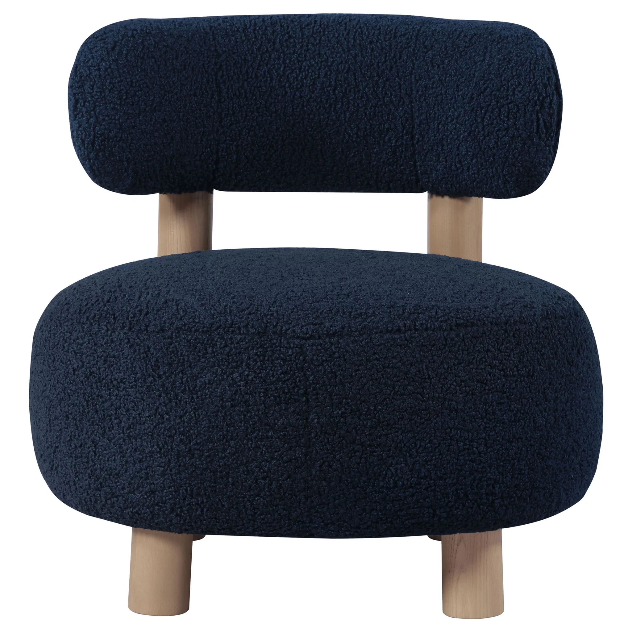 Zonie Boucle Upholstered Barrel Back Accent Chair Blue - Image 2