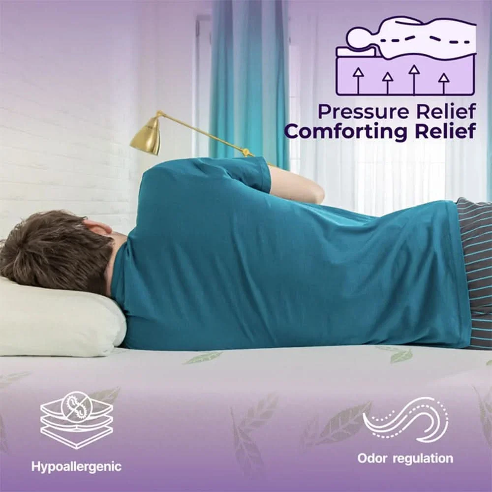 ZZZOOM Green Tea Memory Foam Mattress Medium Feel with Cooling Comfort & Pressure Relief - Image 3